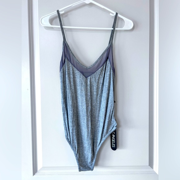Gray Strappy Bodysuit - Picture 1 of 6